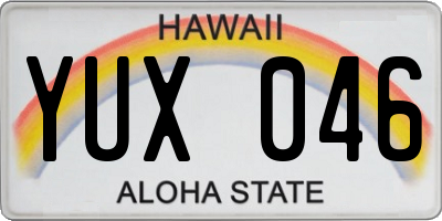 HI license plate YUX046