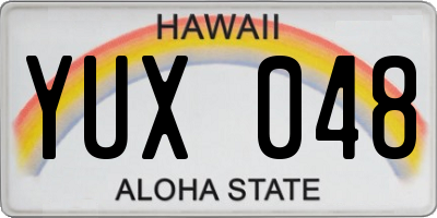 HI license plate YUX048