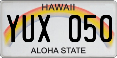 HI license plate YUX050