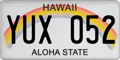 HI license plate YUX052
