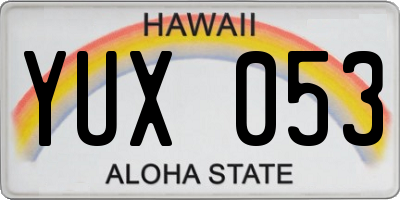 HI license plate YUX053