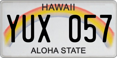 HI license plate YUX057