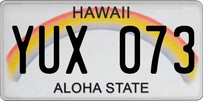 HI license plate YUX073