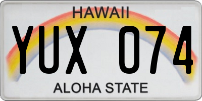 HI license plate YUX074