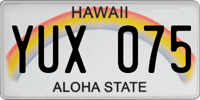 HI license plate YUX075