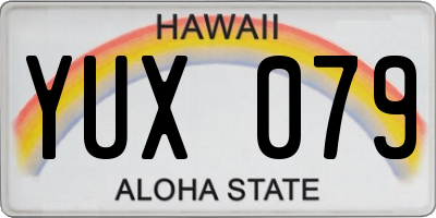 HI license plate YUX079