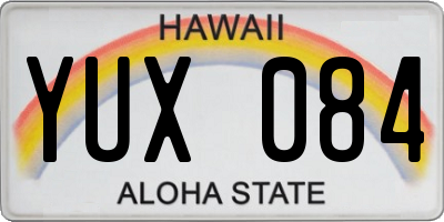 HI license plate YUX084