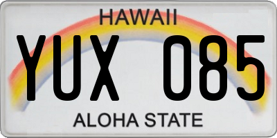 HI license plate YUX085
