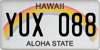 HI license plate YUX088