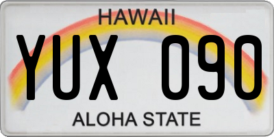 HI license plate YUX090