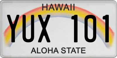 HI license plate YUX101