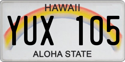 HI license plate YUX105