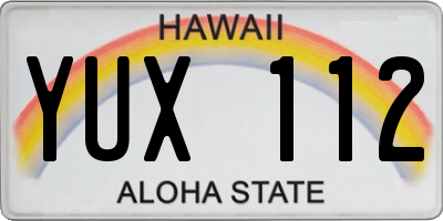 HI license plate YUX112