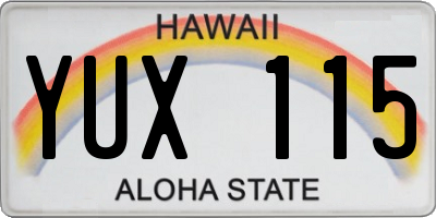 HI license plate YUX115