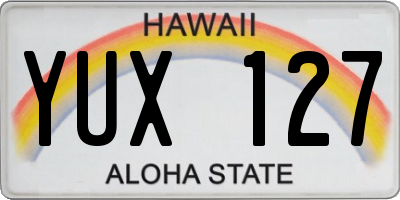 HI license plate YUX127