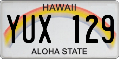 HI license plate YUX129
