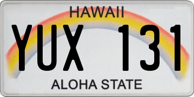 HI license plate YUX131