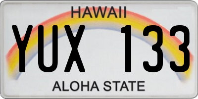 HI license plate YUX133