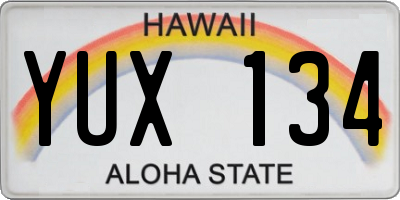 HI license plate YUX134