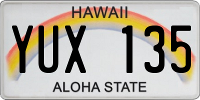 HI license plate YUX135