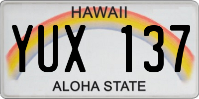 HI license plate YUX137