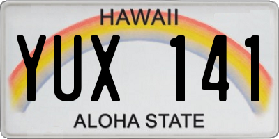 HI license plate YUX141