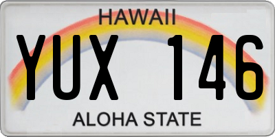 HI license plate YUX146