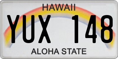 HI license plate YUX148