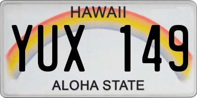 HI license plate YUX149