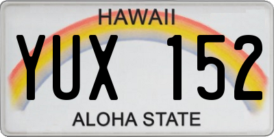 HI license plate YUX152