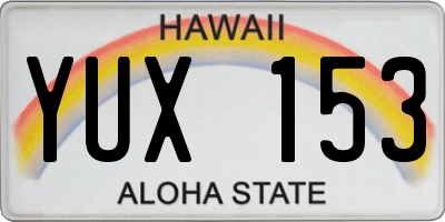 HI license plate YUX153