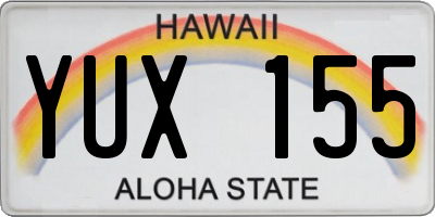 HI license plate YUX155
