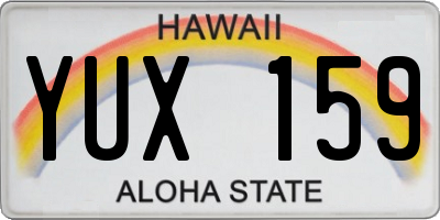 HI license plate YUX159