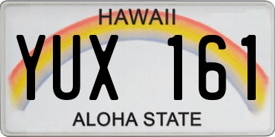 HI license plate YUX161