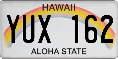 HI license plate YUX162