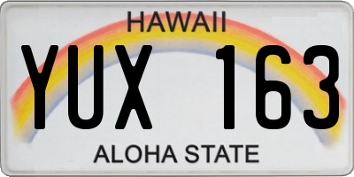 HI license plate YUX163