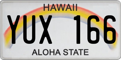 HI license plate YUX166