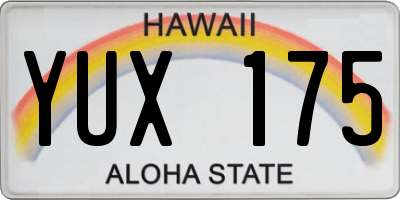 HI license plate YUX175