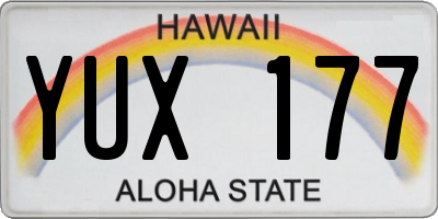 HI license plate YUX177