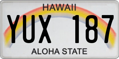 HI license plate YUX187