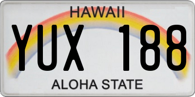 HI license plate YUX188