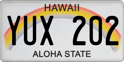 HI license plate YUX202