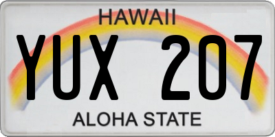 HI license plate YUX207