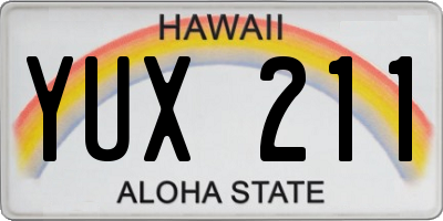 HI license plate YUX211