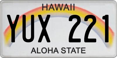 HI license plate YUX221
