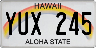 HI license plate YUX245