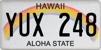 HI license plate YUX248