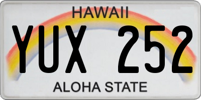 HI license plate YUX252