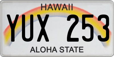 HI license plate YUX253