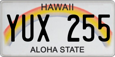 HI license plate YUX255